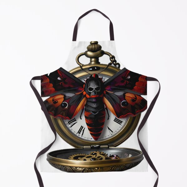 Item preview, Gothic Deaths Head Hawkmoth Antique Brass Pocket Watch designed and sold by IllumeInk.