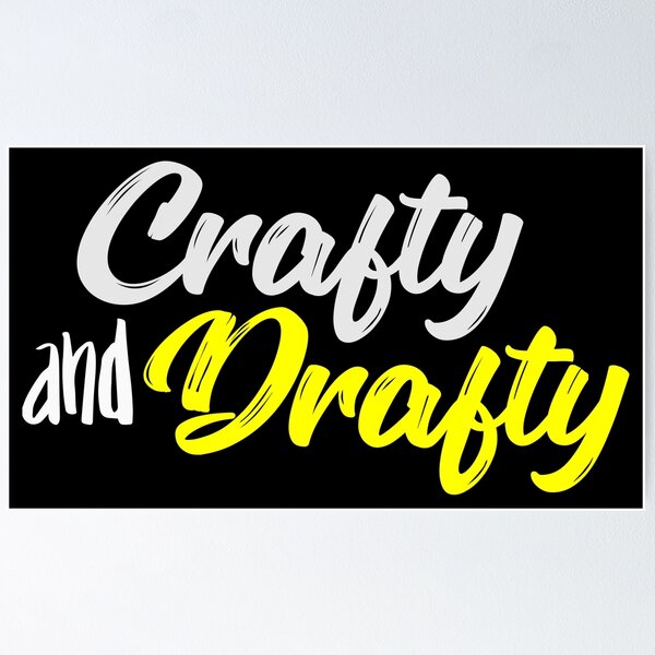 Item preview, Crafty and Drafty Yellow Script - Funny Craft Room Lettering designed and sold by Gustavo Navarro.
