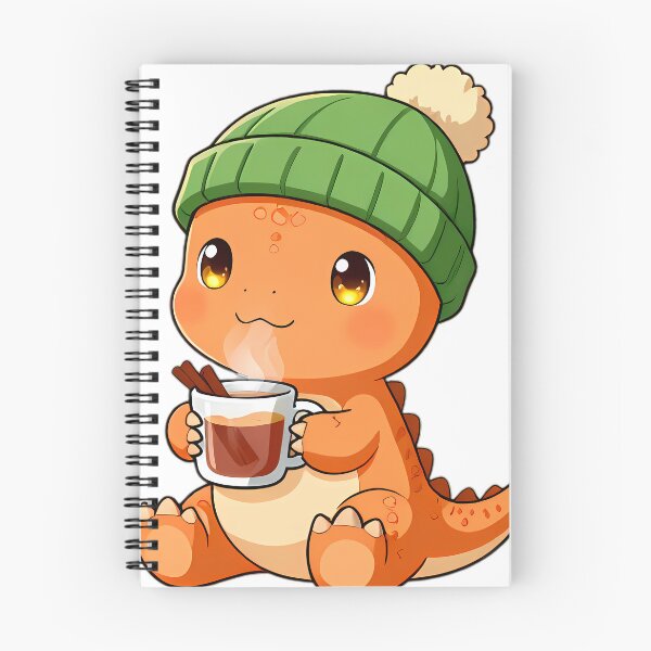 Item preview, Cute Baby Velociraptor with Pom Pom Beanie Holding Apple Cider designed and sold by pumsquare.