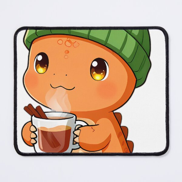 Item preview, Cute Baby Velociraptor with Pom Pom Beanie Holding Apple Cider designed and sold by pumsquare.