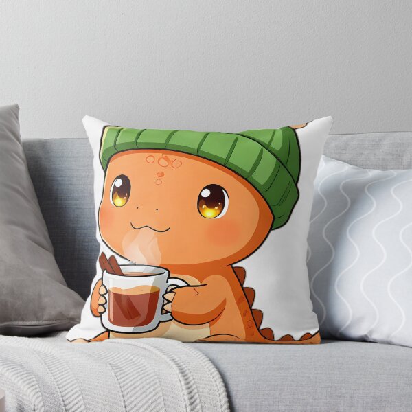 Item preview, Cute Baby Velociraptor with Pom Pom Beanie Holding Apple Cider designed and sold by pumsquare.