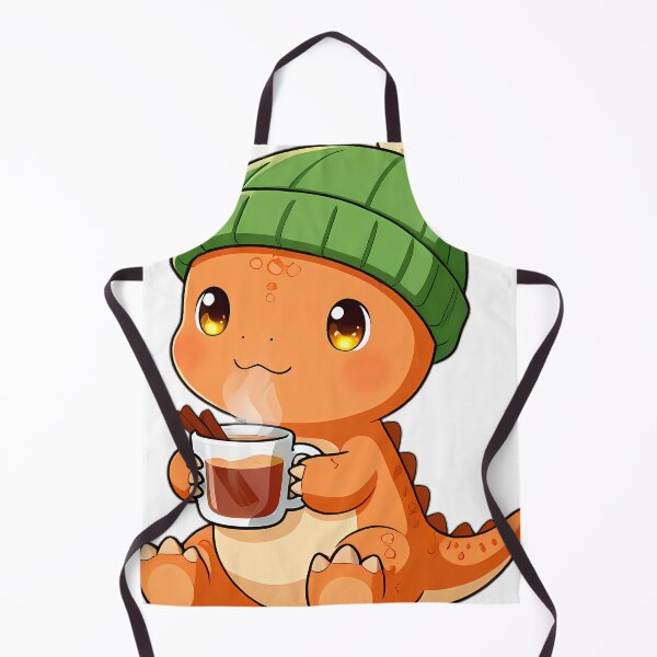 Item preview, Cute Baby Velociraptor with Pom Pom Beanie Holding Apple Cider designed and sold by pumsquare.