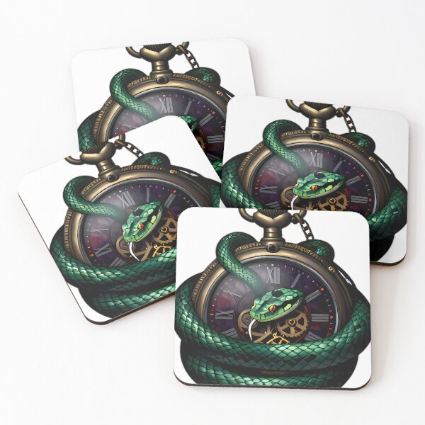 Item preview, Gothic Emerald Viper Jeweled Antique Pocket Watch designed and sold by IllumeInk.