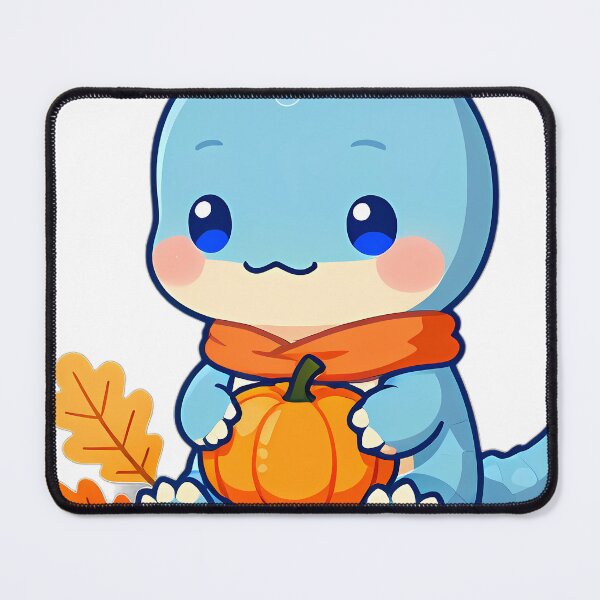 Item preview, Cute Baby Diplodocus in Golden Oak Leaves Hugging Mini Pumpkin designed and sold by pumsquare.