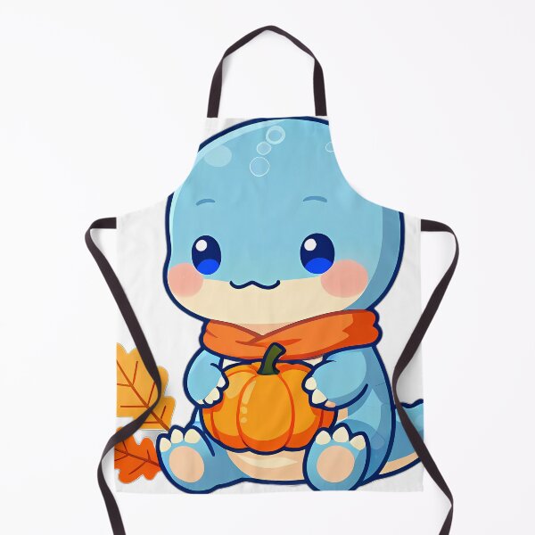 Item preview, Cute Baby Diplodocus in Golden Oak Leaves Hugging Mini Pumpkin designed and sold by pumsquare.