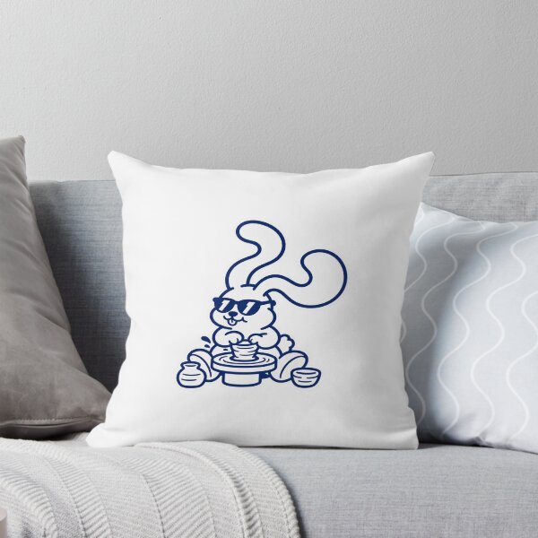 Item preview, Cute Pottery Bunny Making Ceramics designed and sold by leanlddrabit.
