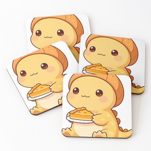 Item preview, Cute Baby Pachycephalosaurus with Acorn Cap Hat Holding Pie designed and sold by pumsquare.