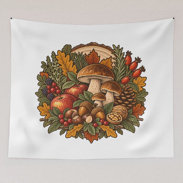 Item preview, Vintage Woodland Forest Pantry Illustration designed and sold by Thai Vibe Studio.