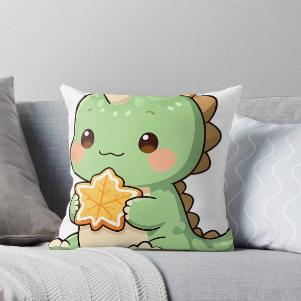 Item preview, Cute Baby Styracosaurus with Autumn Berry Frill Holding Maple Cookie designed and sold by pumsquare.