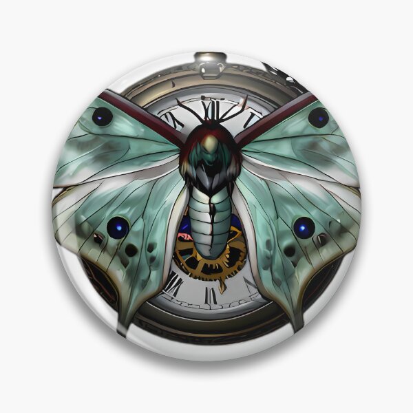 Item preview, Gothic Luna Moth Moon Phase Pocket Watch designed and sold by IllumeInk.