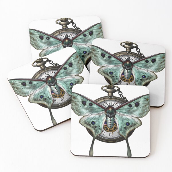 Item preview, Gothic Luna Moth Moon Phase Pocket Watch designed and sold by IllumeInk.