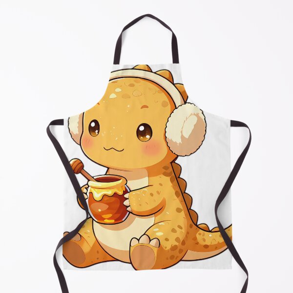 Item preview, Cute Baby Allosaurus with Fluffy Earmuffs Hugging Honey Pot designed and sold by pumsquare.