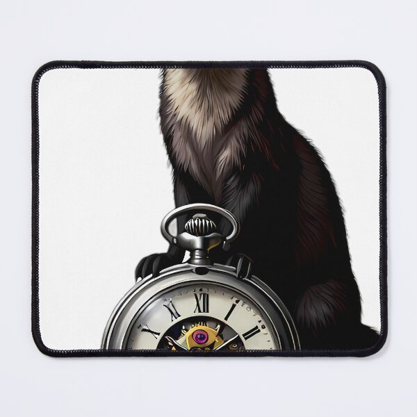 Item preview, Gothic Stoat Antique Silver Pocket Watch designed and sold by IllumeInk.