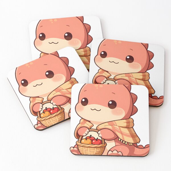 Item preview, Cute Baby Maiasaura in Cozy Blanket Holding Basket of Apples designed and sold by pumsquare.