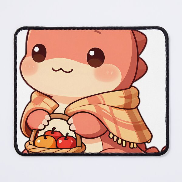 Item preview, Cute Baby Maiasaura in Cozy Blanket Holding Basket of Apples designed and sold by pumsquare.