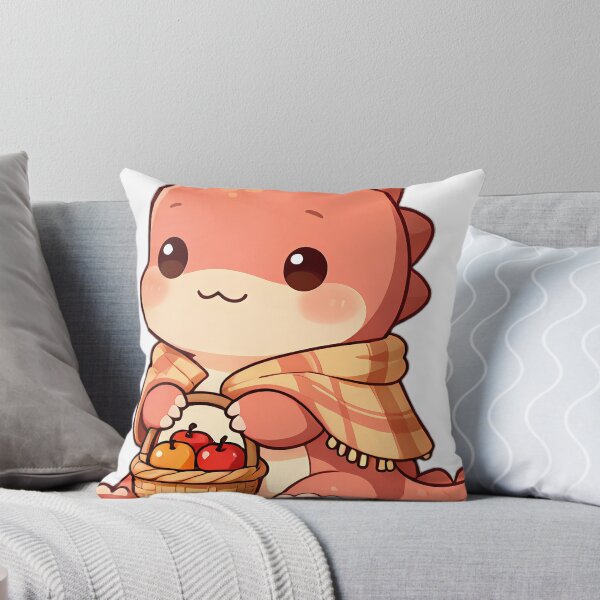 Item preview, Cute Baby Maiasaura in Cozy Blanket Holding Basket of Apples designed and sold by pumsquare.
