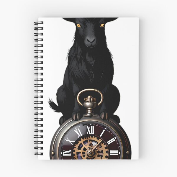 Item preview, Gothic Black Goat Antique Pewter Pocket Watch designed and sold by IllumeInk.
