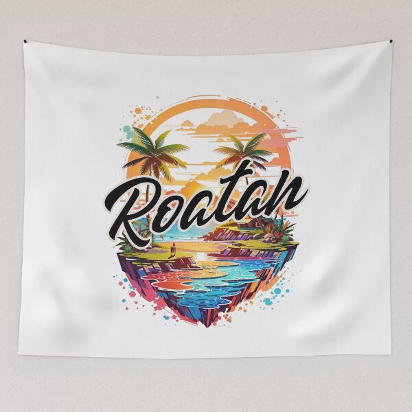Item preview, Roatan Bay Islands Honduras Travel Art - Colorful Caribbean Souvenir designed and sold by Gustavo Navarro.
