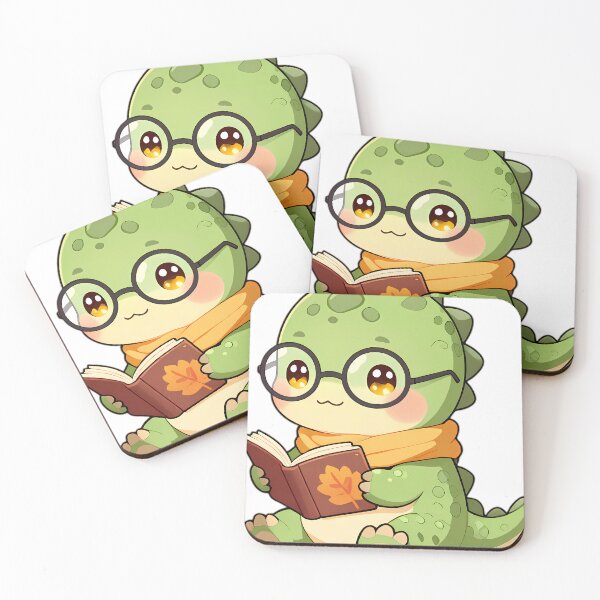 Item preview, Cute Baby Corythosaurus with Round Glasses Reading Autumn Book designed and sold by pumsquare.