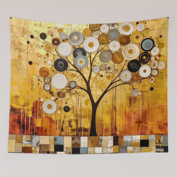 Item preview, Ornate Gold Leaf and Mosaic Circle Tree designed and sold by Vicky Brago-Mitchell®.