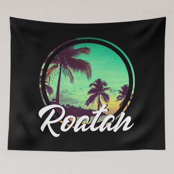Item preview, Roatan Sunset Palm Trees - Vintage Caribbean Travel Art designed and sold by Gustavo Navarro.