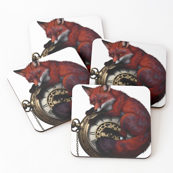 Item preview, Gothic Midnight Fox Ornate Brass Pocket Watch designed and sold by IllumeInk.