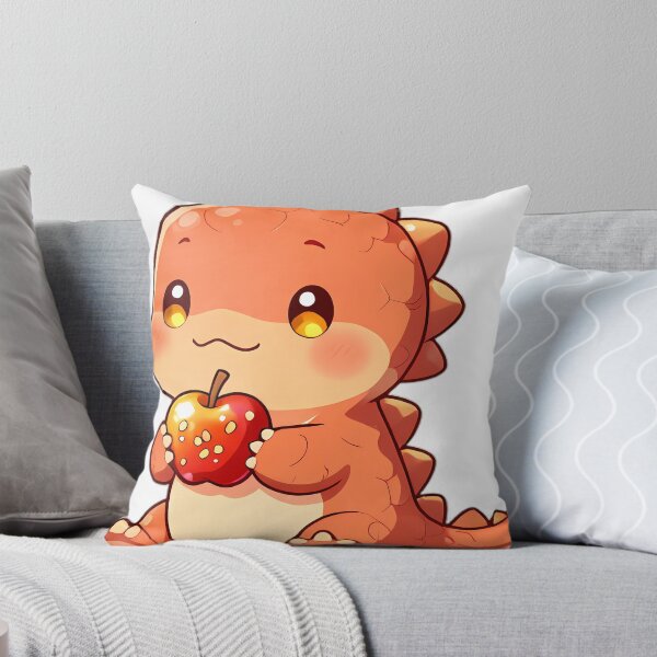 Item preview, Cute Baby Dimetrodon with Sunrise Sail Holding Caramel Apple designed and sold by pumsquare.