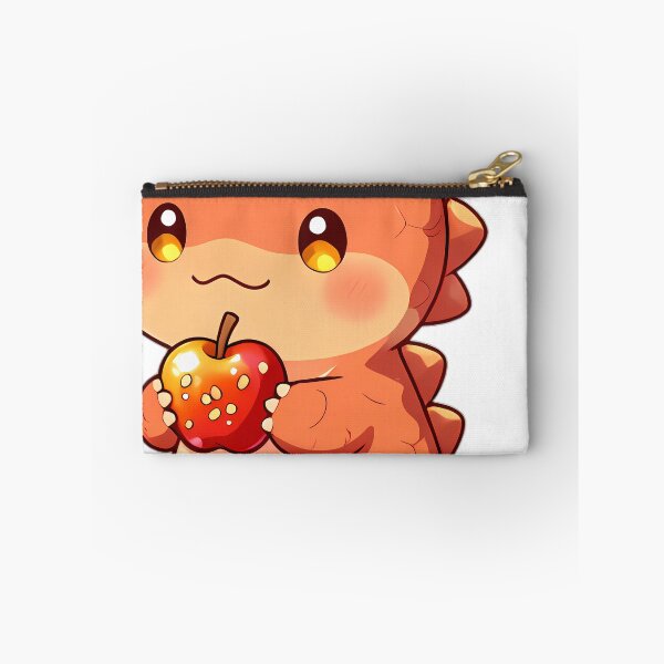 Item preview, Cute Baby Dimetrodon with Sunrise Sail Holding Caramel Apple designed and sold by pumsquare.