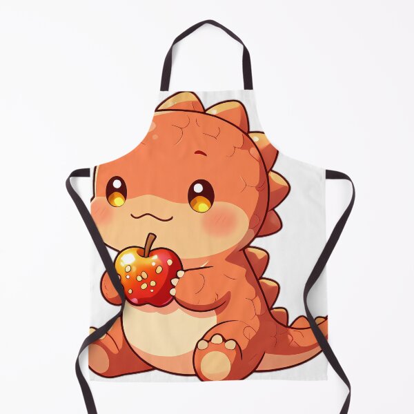 Item preview, Cute Baby Dimetrodon with Sunrise Sail Holding Caramel Apple designed and sold by pumsquare.