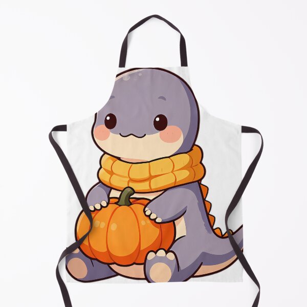 Item preview, Cute Baby Argentinosaurus with Giant Knit Scarf Hugging Pumpkin designed and sold by pumsquare.