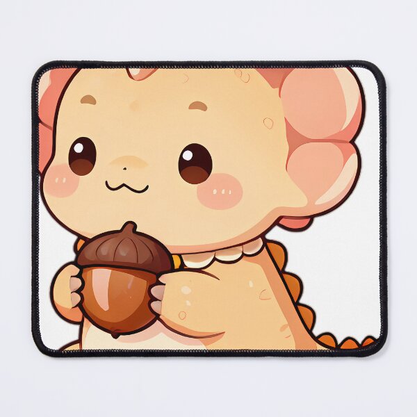 Item preview, Cute Baby Protoceratops with Rosy Cheeks Holding Roasted Acorn designed and sold by pumsquare.
