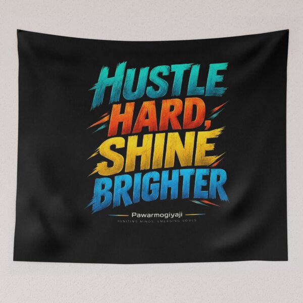 Item preview, Hustle Hard Shine Brighter Motivational Typography Design  designed and sold by Pawar1999.