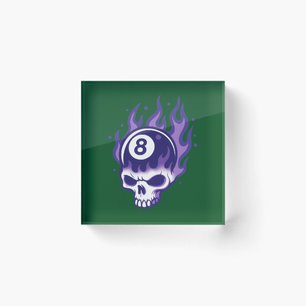 Item preview, Purple Flame Skull  8-Ball Graphic Design 747 designed and sold by Gavani2341.