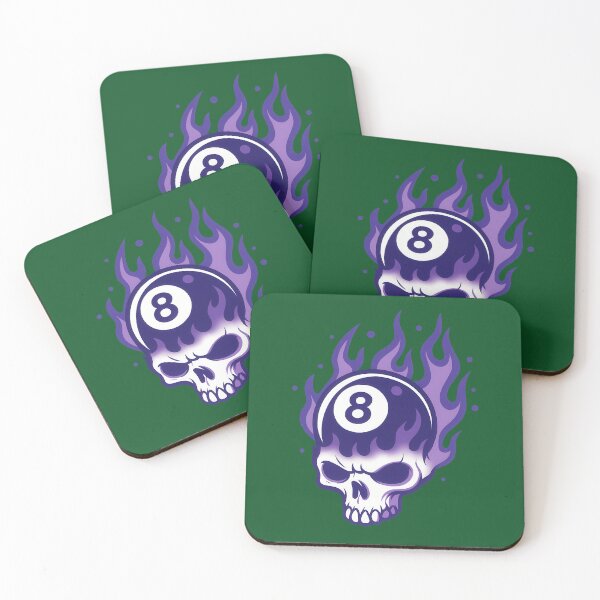 Item preview, Purple Flame Skull  8-Ball Graphic Design 747 designed and sold by Gavani2341.