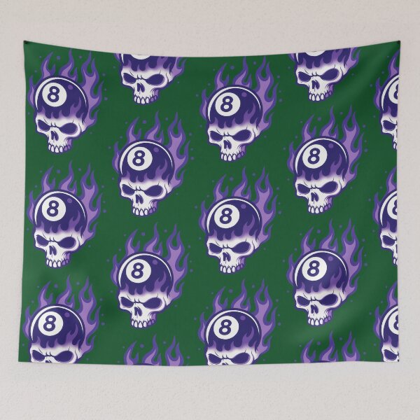 Item preview, Purple Flame Skull  8-Ball Graphic Design 747 designed and sold by Gavani2341.