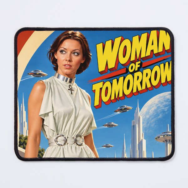 Item preview, Woman of Tomorrow Reto Sci-Fi Poster designed and sold by Moviebuff91.
