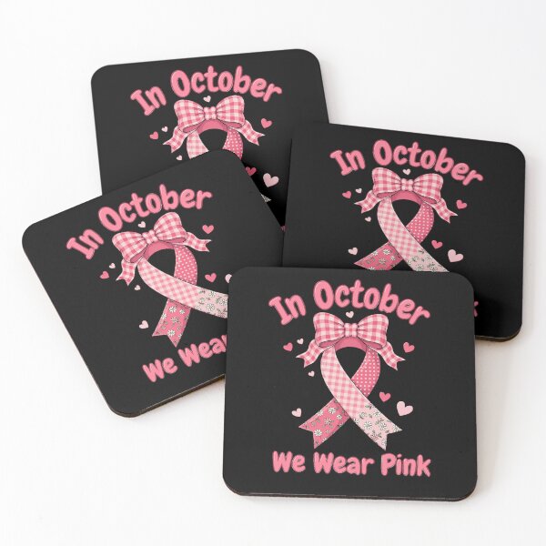 Item preview, In October We Wear Pink Breast Cancer Awareness Gingham Bow Ribbon designed and sold by Zizo-DR44.