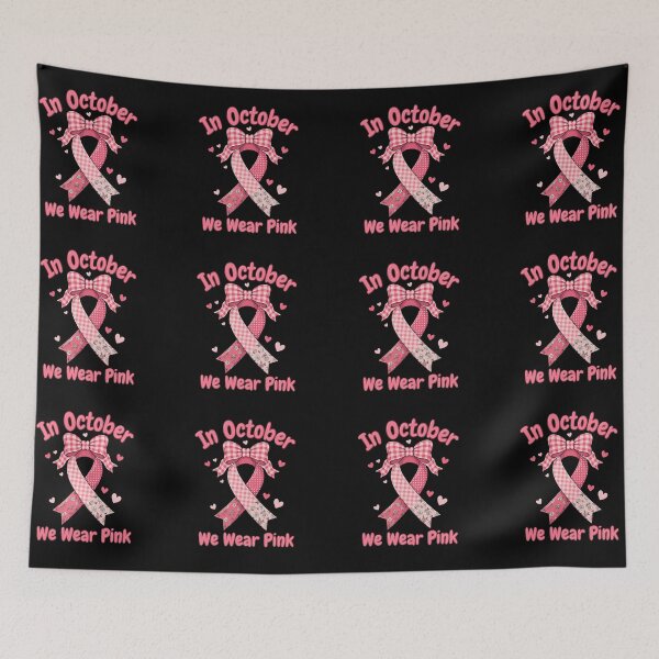 Item preview, In October We Wear Pink Breast Cancer Awareness Gingham Bow Ribbon designed and sold by Zizo-DR44.
