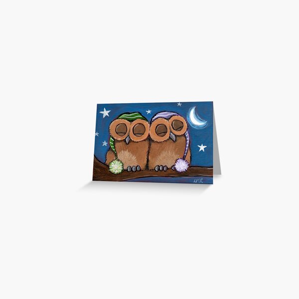 Item preview, Cute Sleeping Owls with Nightcaps designed and sold by LisaMarieArt & Illustration.