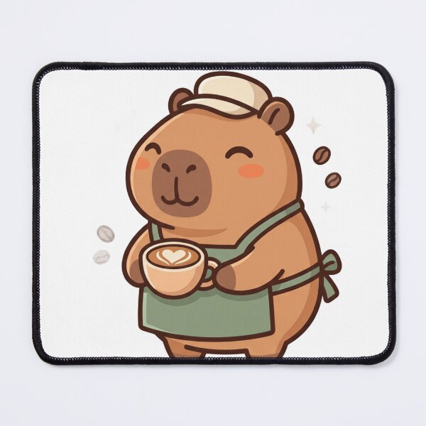 Item preview, Cute Capybara Barista Coffee Lover Kawaii Animal Art designed and sold by Sleonheart.
