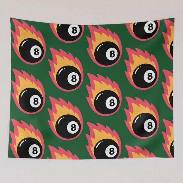 Item preview, Retro Flaming 8 Ball On Fire Pool Lover 440 designed and sold by Gavani2341.