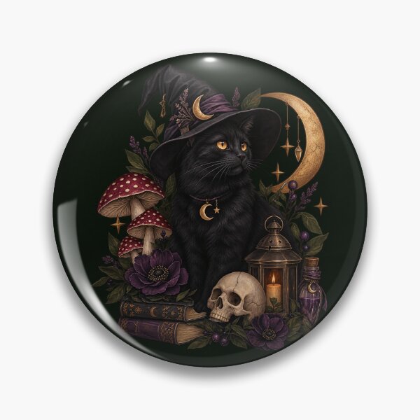 Item preview, Mystical Black Cat Halloween Illustration designed and sold by CHI STUDIO.