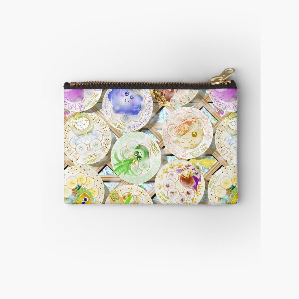 Item preview, Kawaii Thai Dessert Kanom Krok Seamless Pattern Bamboo Tray Ceramic Plate designed and sold by Vector Loom Studio 9.