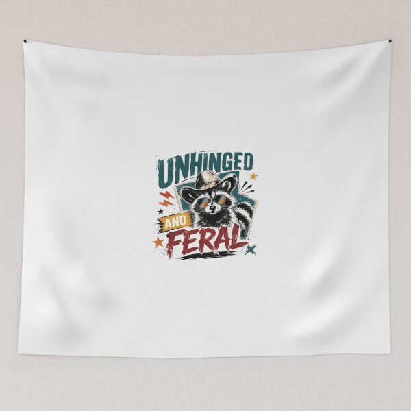 Item preview, Unhinged And Feral Raccoon Cowboy Wild Spirit Rebel designed and sold by JonesFlora2025.