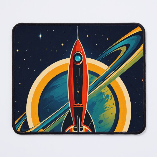 Item preview, Minimalist Retro Sci-Fi Rocket designed and sold by Moviebuff91.