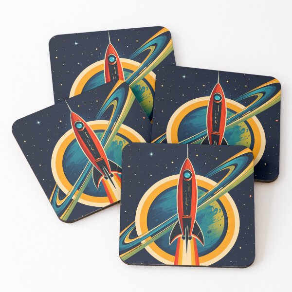 Item preview, Minimalist Retro Sci-Fi Rocket designed and sold by Moviebuff91.