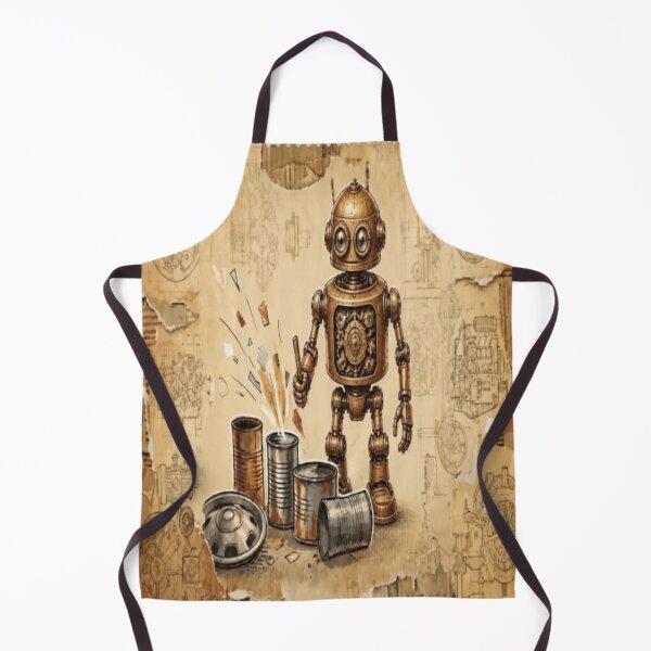 Item preview, Steampunk Robot Vintage Workshop Illustration designed and sold by FABIOLA1970.