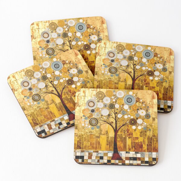 Item preview, Ornate Gold Leaf and Mosaic Circle Tree designed and sold by Vicky Brago-Mitchell®.