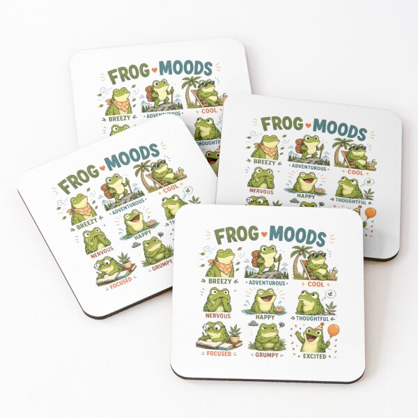 Item preview, Frog Moods Amphibian Lover Emotions Feelings designed and sold by RetroMini2026.