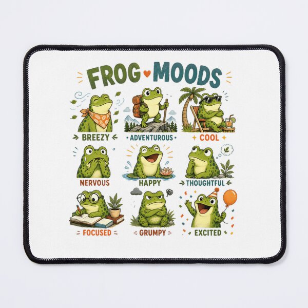 Item preview, Frog Moods Amphibian Lover Emotions Feelings designed and sold by RetroMini2026.